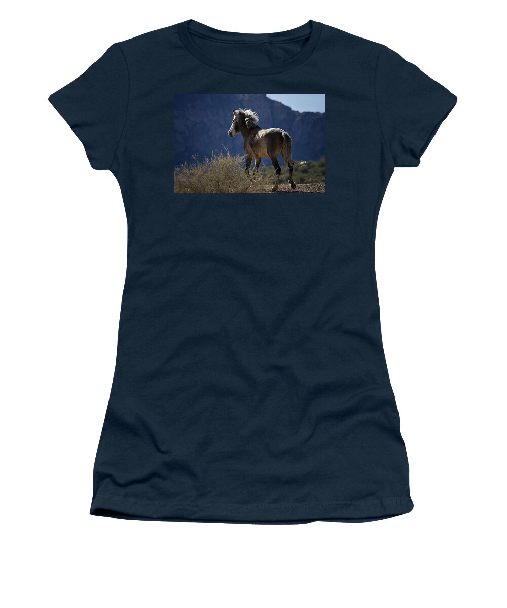Wild Horse Women's T-Shirt featuring the photograph Run Like the Wind by Saija Lehtonen