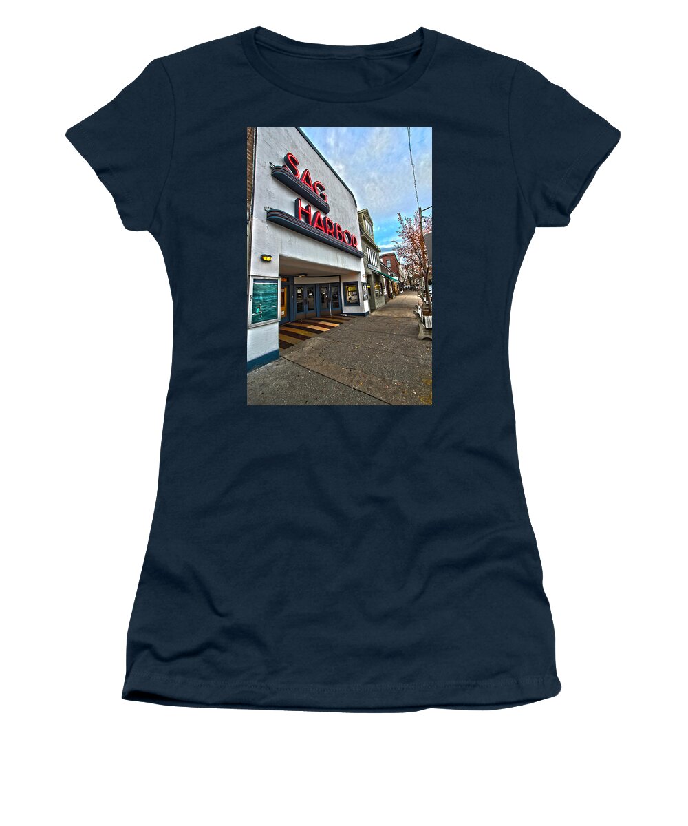 Sag Harbor Women's T-Shirt featuring the photograph Sag Harbor Theater by Robert Seifert
