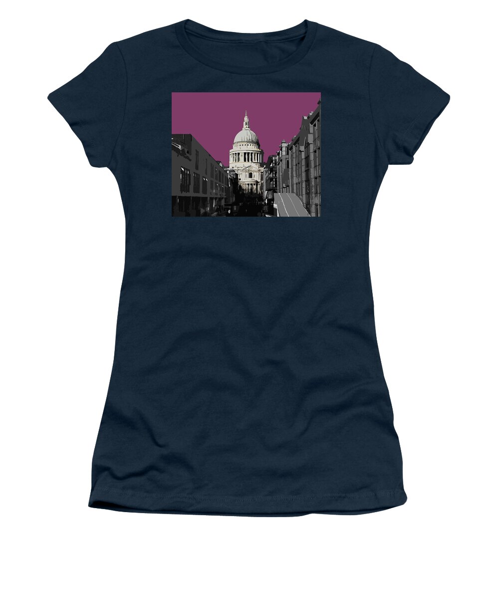 Eye Women's T-Shirt featuring the mixed media Saint Pauls - PURPLE Reign #2 by BFA Prints