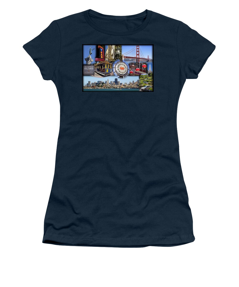 San Francisco Women's T-Shirt featuring the photograph San Francisco Collage by Kelley King