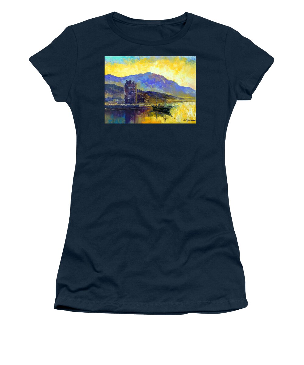 Harbour Women's T-Shirt featuring the painting Scottish impression by Luke Karcz