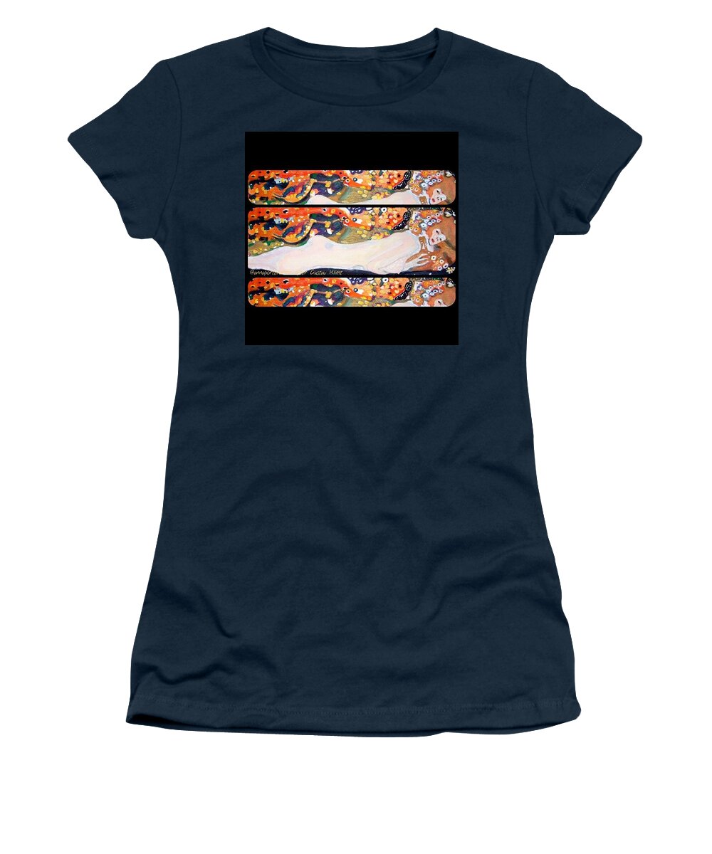 Art Women's T-Shirt featuring the photograph Sea Serpent III Tryptic after Gustav Klimt by Anna Porter