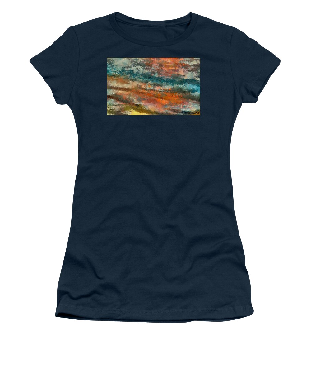 Landscape Women's T-Shirt featuring the digital art Sea Sundown by Dragica Micki Fortuna