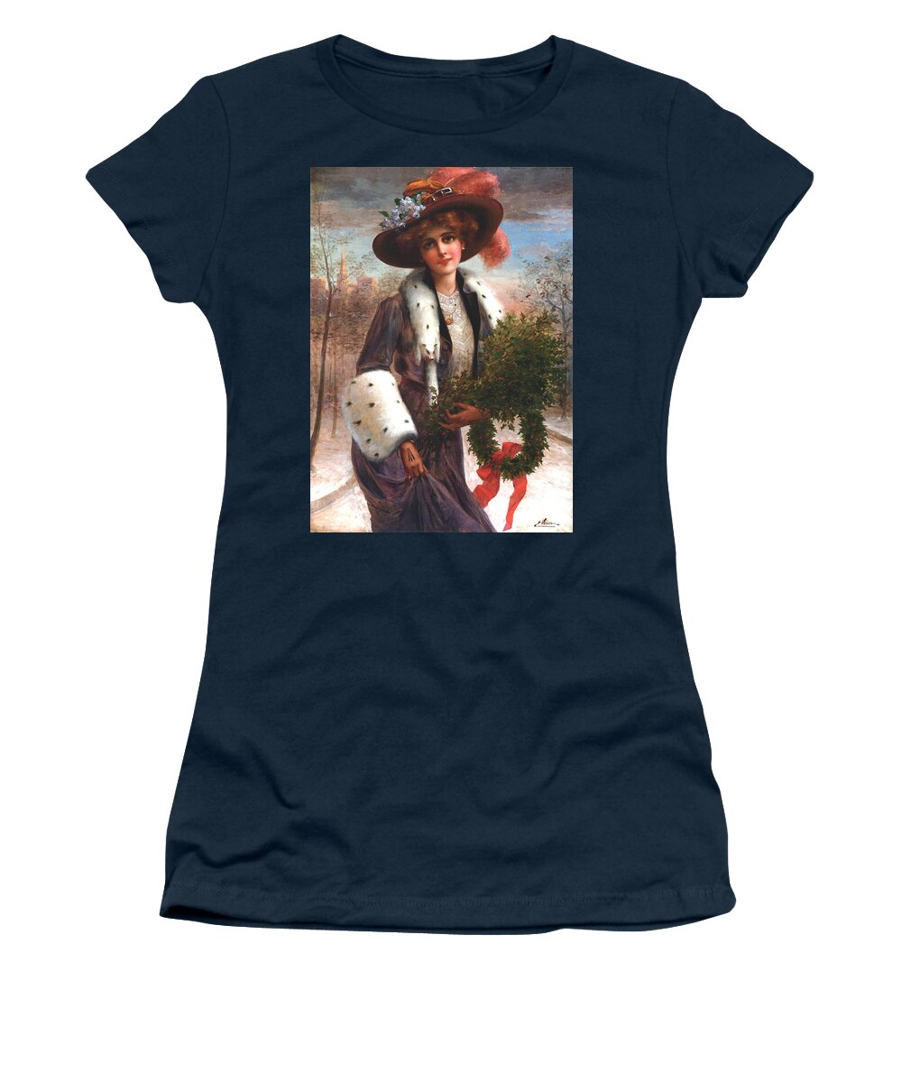 Emile Vernon Women's T-Shirt featuring the digital art Seasons Greetings by Emile Vernon