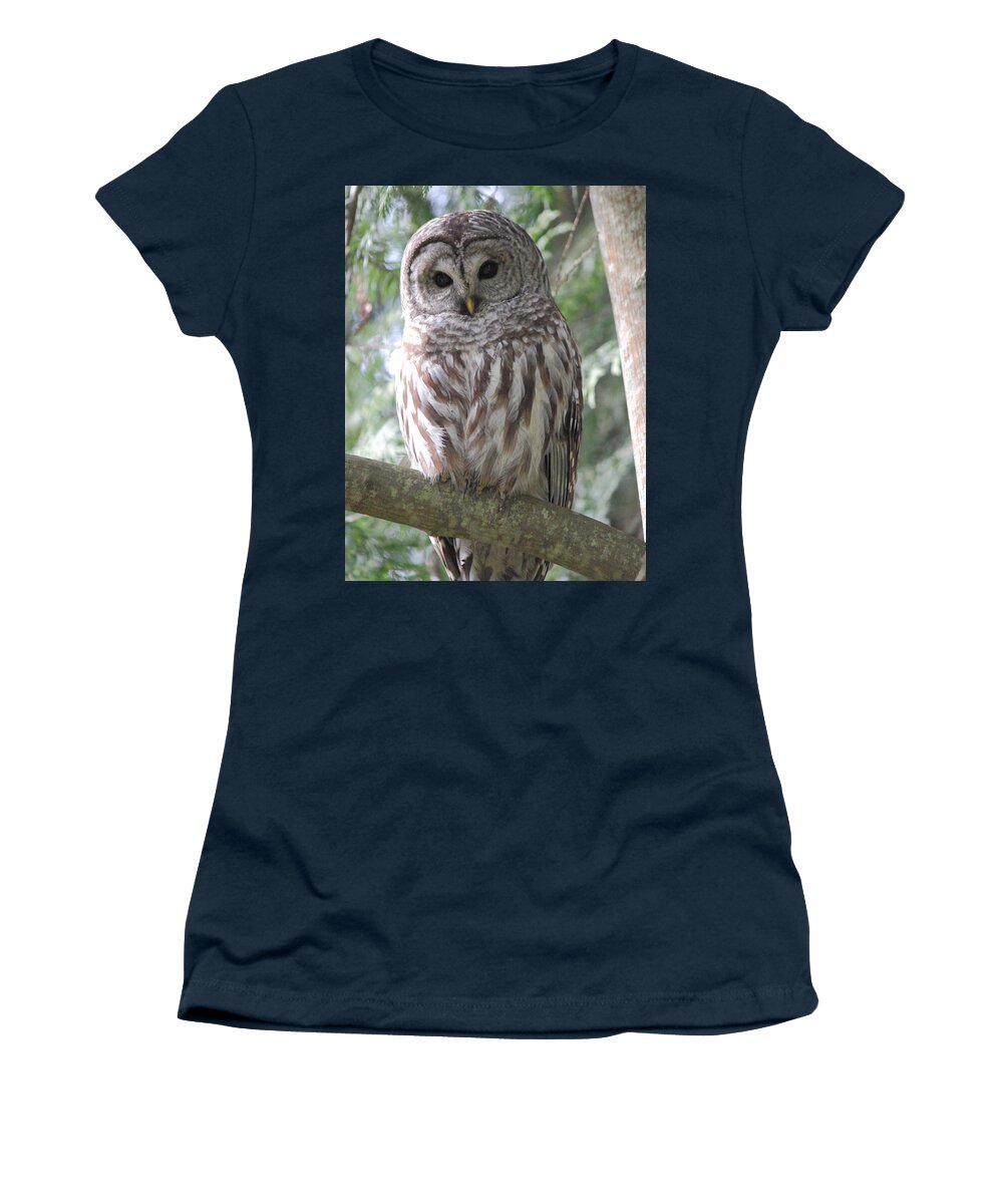 Owl Women's T-Shirt featuring the photograph Security Cam by Randy Hall