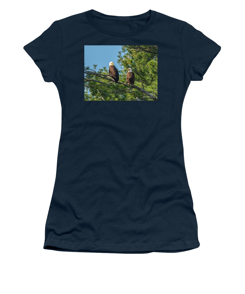 Landcape Women's T-Shirt featuring the photograph Serious Bald Eagles by Cheryl Baxter