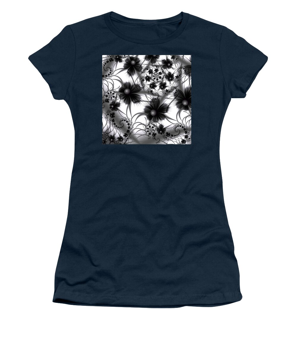 Flowers Women's T-Shirt featuring the digital art Shadow Flowers by Kiki Art