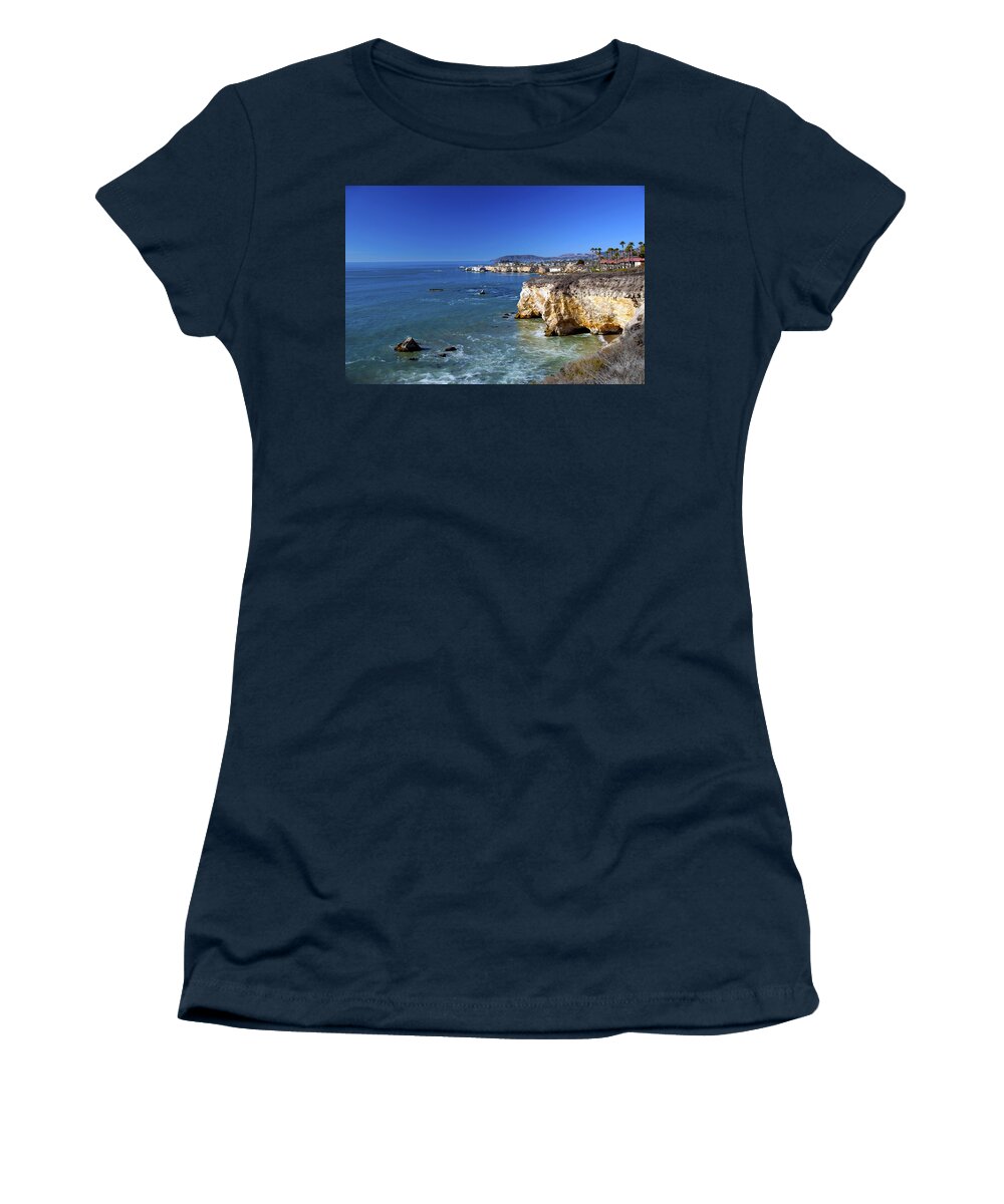 Barbara Snyder Women's T-Shirt featuring the digital art Shell Beach California by Barbara Snyder