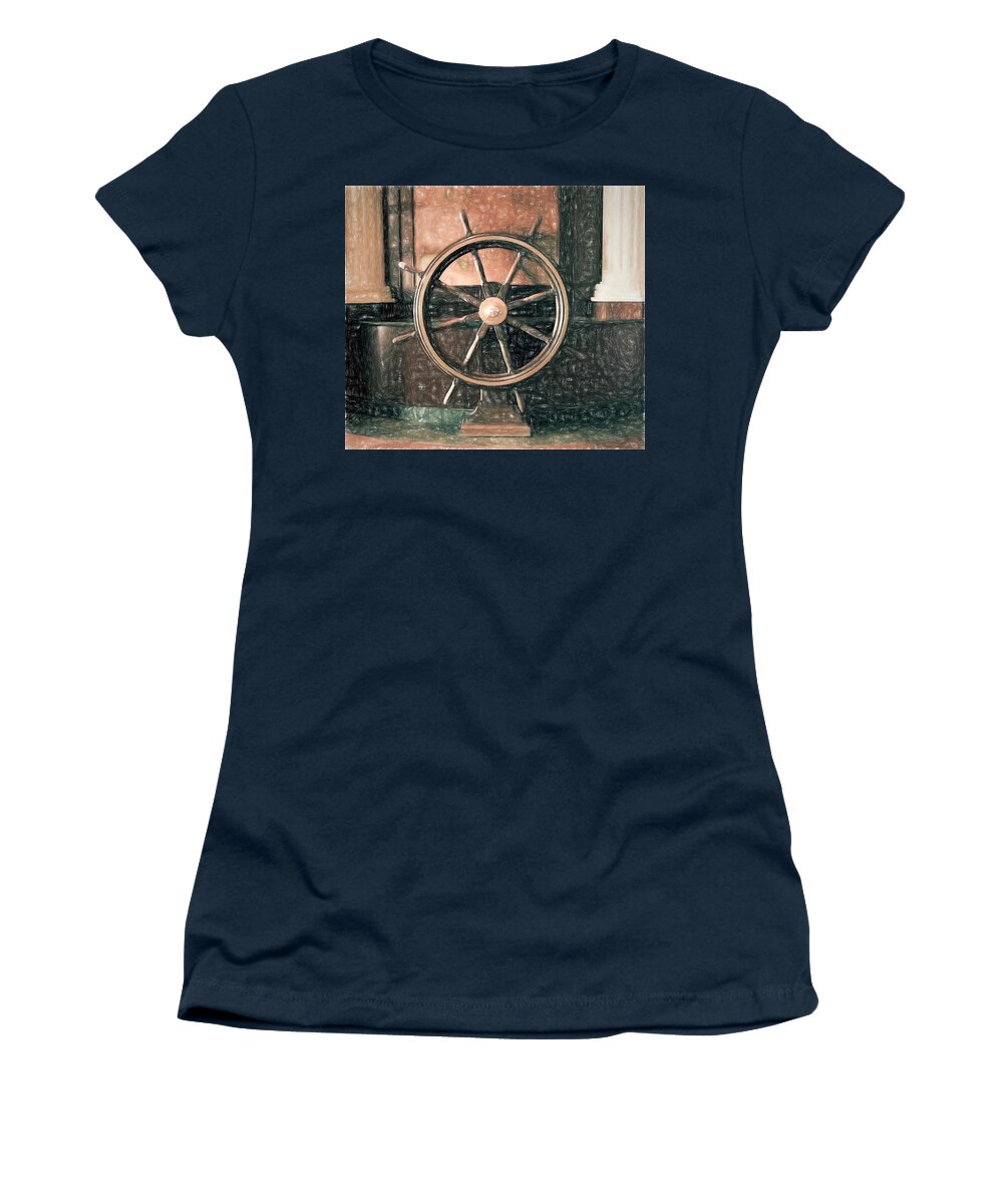 Princess Women's T-Shirt featuring the photograph Ship's Wheel by Bill Howard