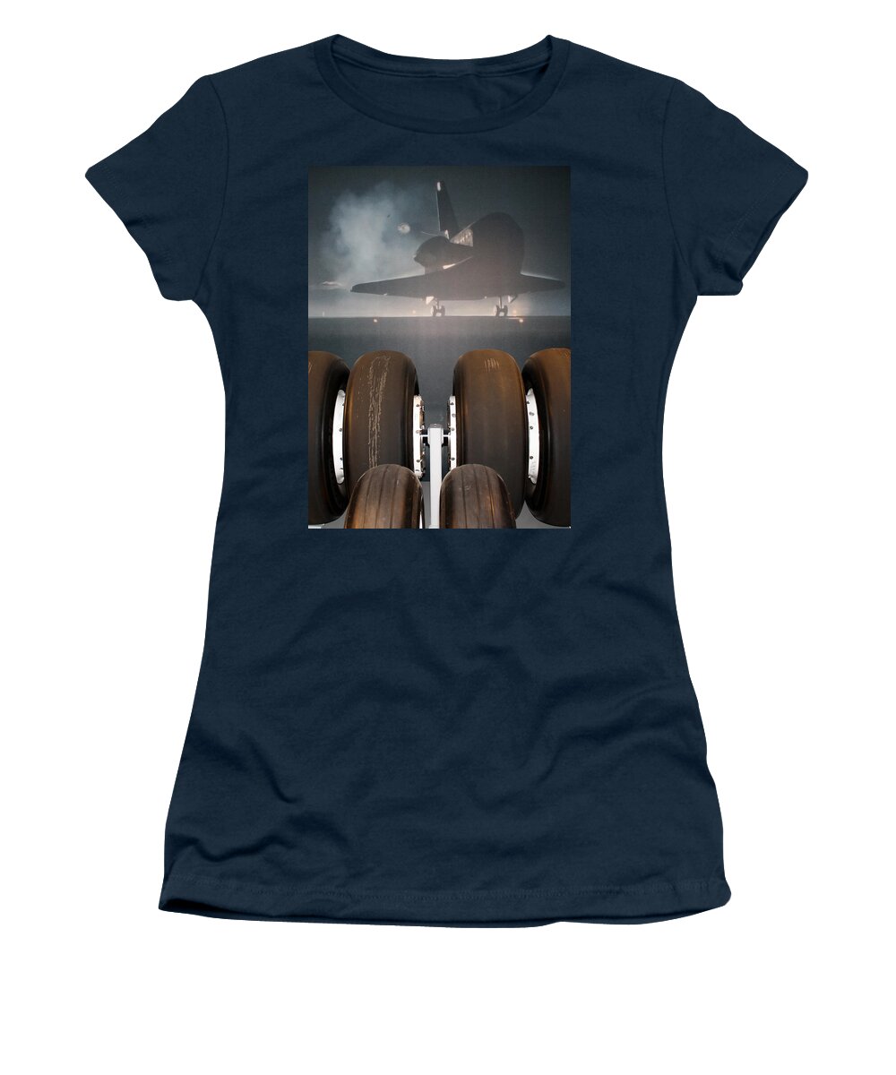 California Women's T-Shirt featuring the photograph Shuttle Tires by David Nicholls