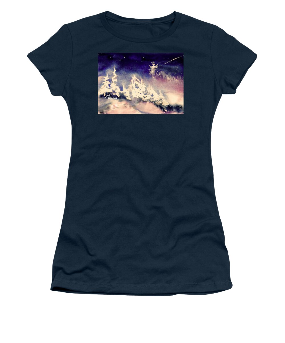 Christmas Women's T-Shirt featuring the painting Silent Night by Kathy Bassett
