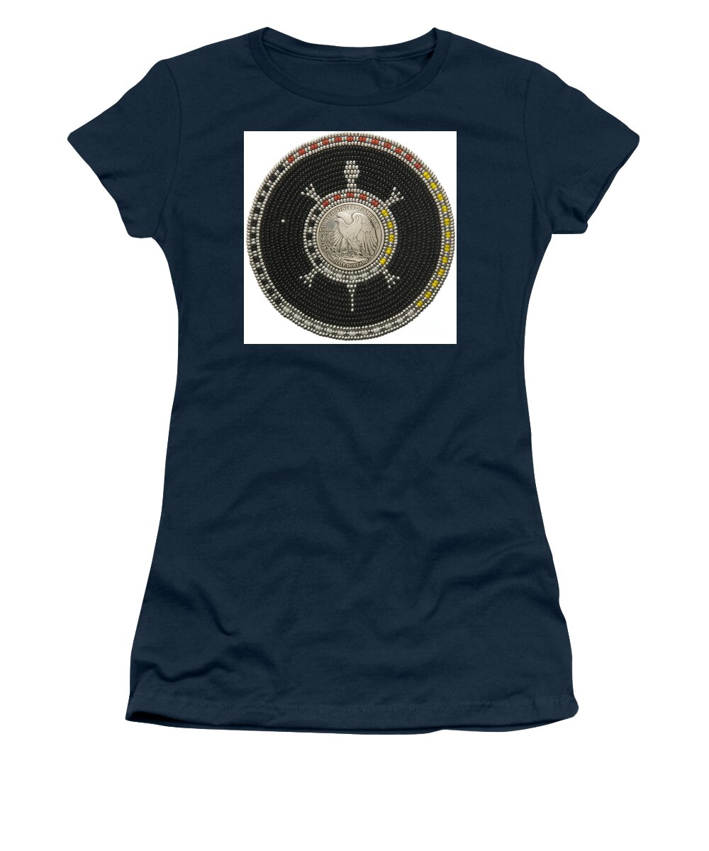 Medallion Women's T-Shirt featuring the mixed media Silver Eagle by Douglas Limon