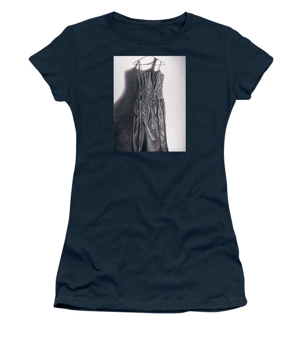 Hunting Art Prize Finalist Women's T-Shirt featuring the drawing Sin Cuerpo Graphite Drawing by Leigh N Eldred
