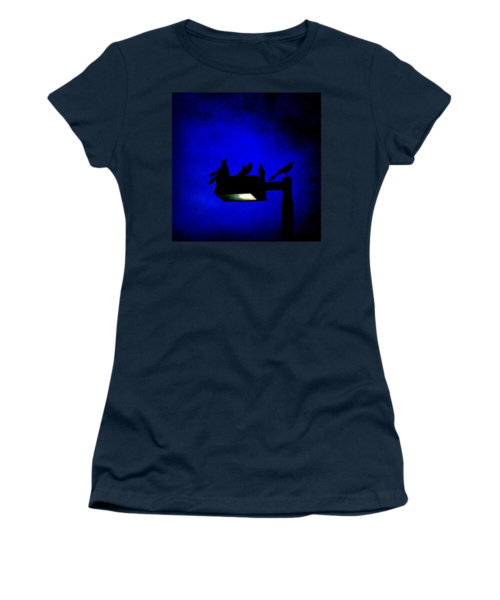 Birds Women's T-Shirt featuring the photograph Sleepless at Midnight by Trish Mistric