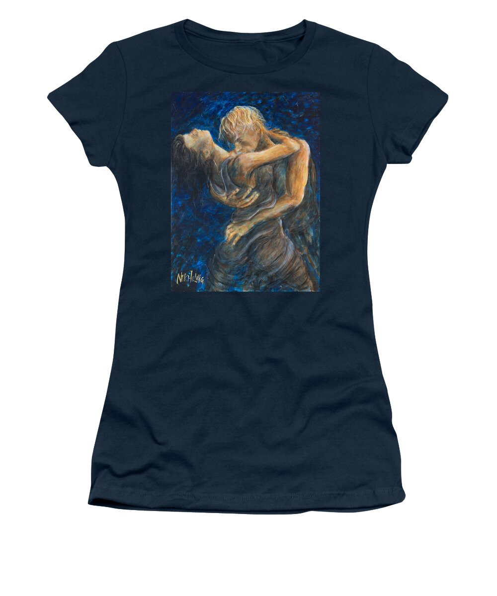 Slow Dancing Women's T-Shirt featuring the painting Slow Dancing III by Nik Helbig