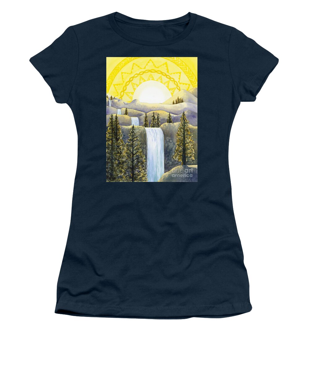 Power Women's T-Shirt featuring the painting Solar Plexus Chakra by Catherine G McElroy