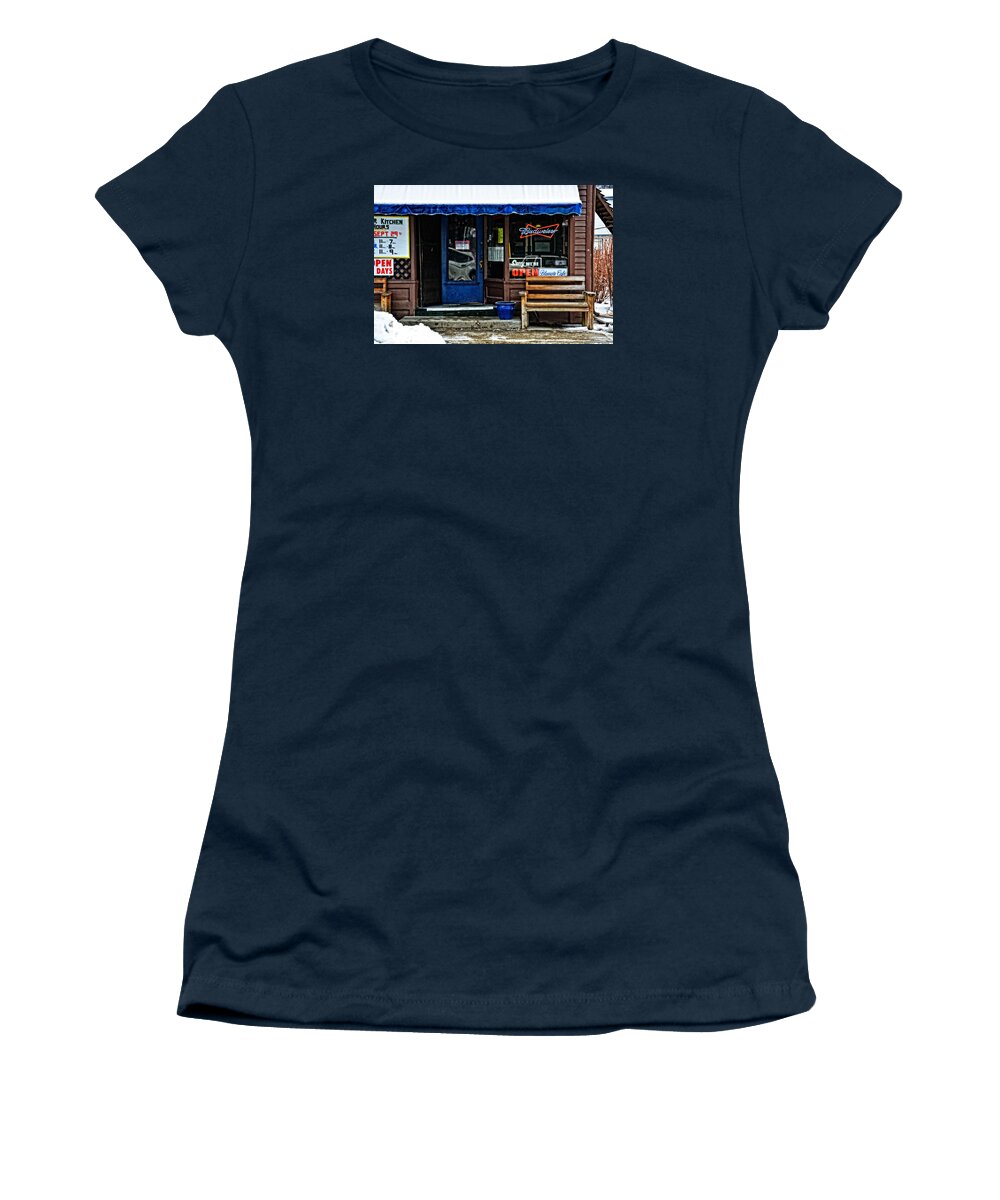 Winter Women's T-Shirt featuring the photograph Sorry We're Open by Mike Martin