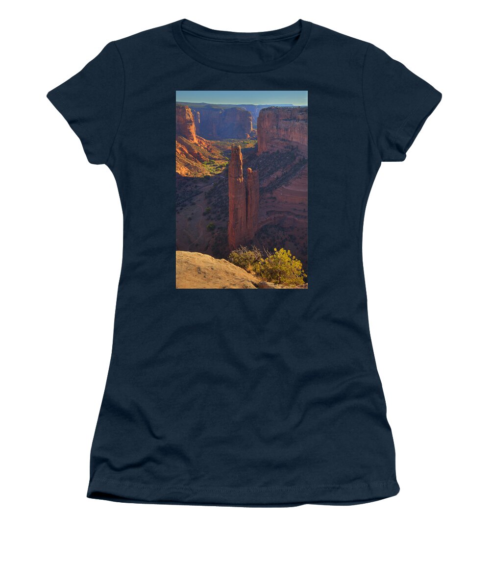 Spider Rock Women's T-Shirt featuring the photograph Spider Rock by Alan Vance Ley
