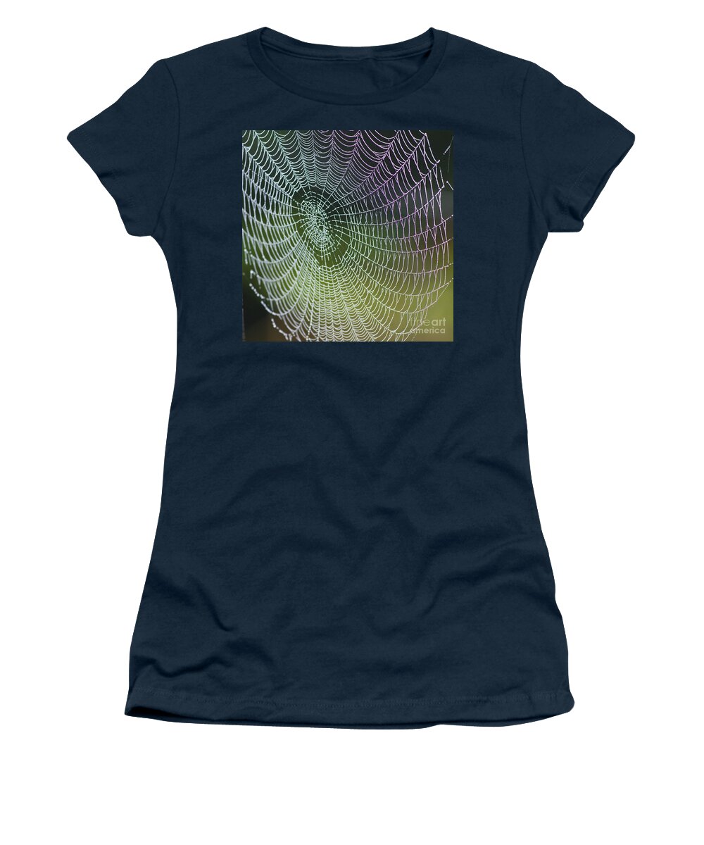 Spiderweb Women's T-Shirt featuring the photograph Spider Web by Heiko Koehrer-Wagner