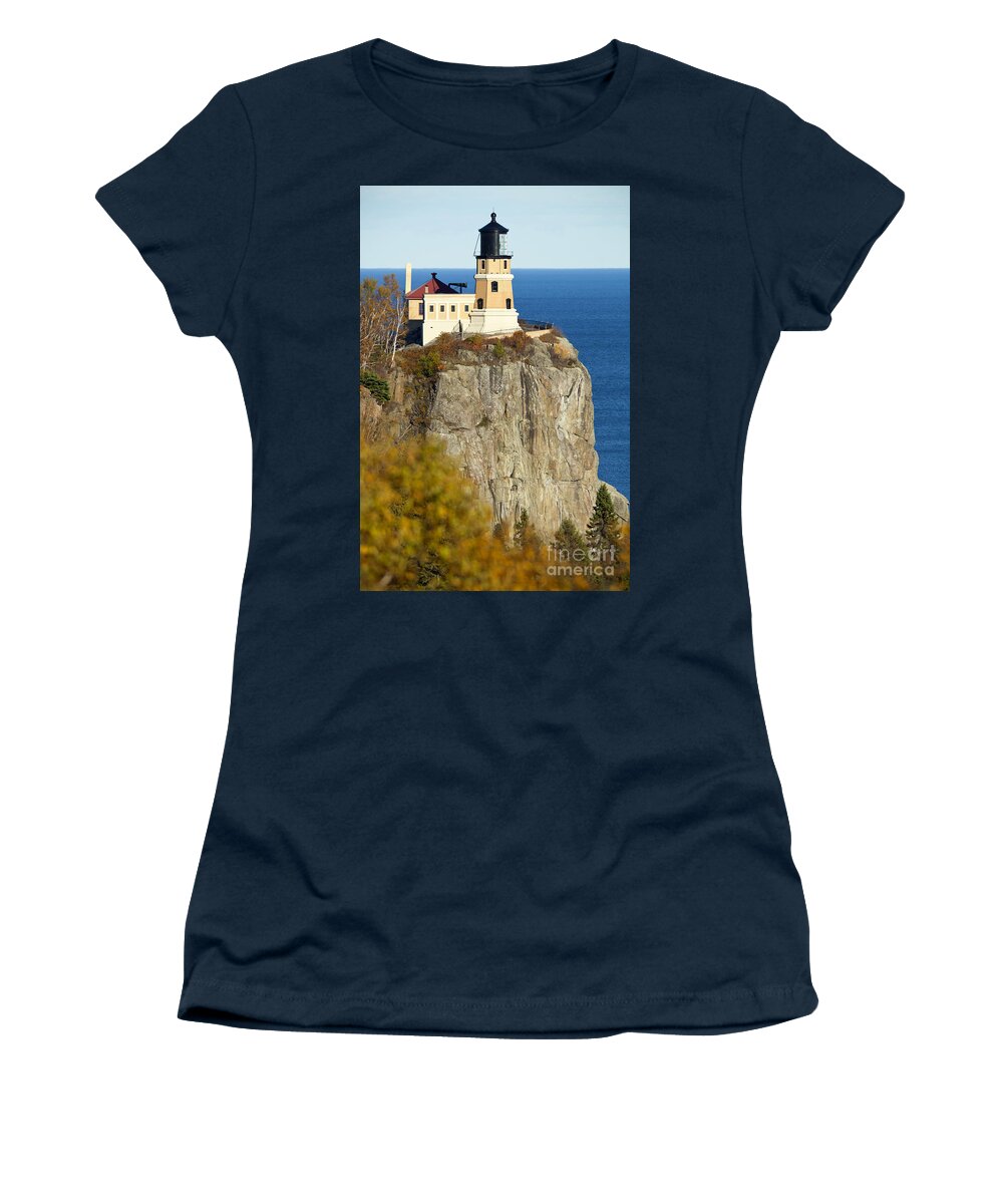 Split Rock Lighthouse Women's T-Shirt featuring the photograph Split Rock Lighthouse by Anthony Totah