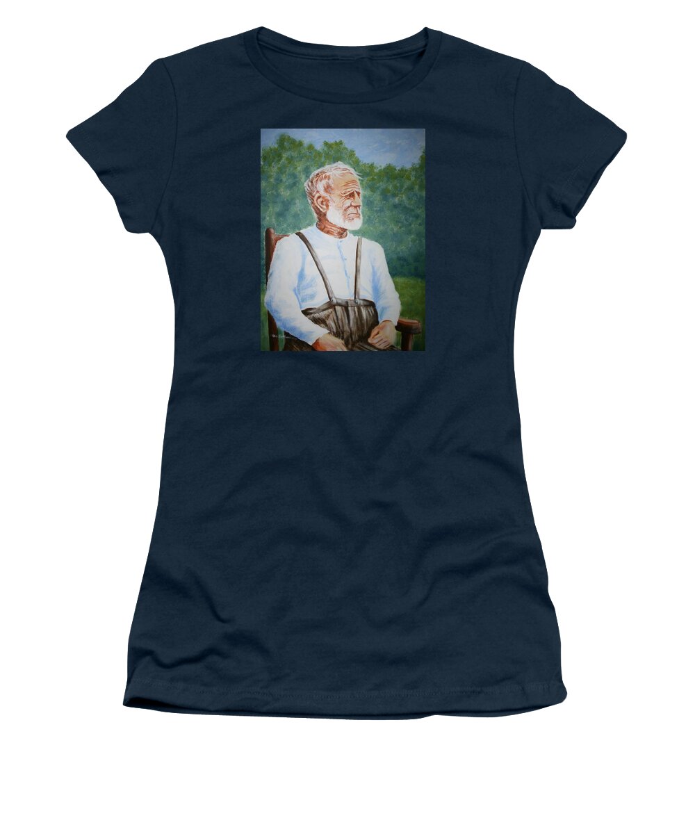 Squire Women's T-Shirt featuring the painting Squire Bottom by Stacy C Bottoms