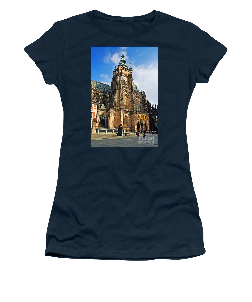 Travel Women's T-Shirt featuring the photograph St. Vitus Cathedral by Elvis Vaughn
