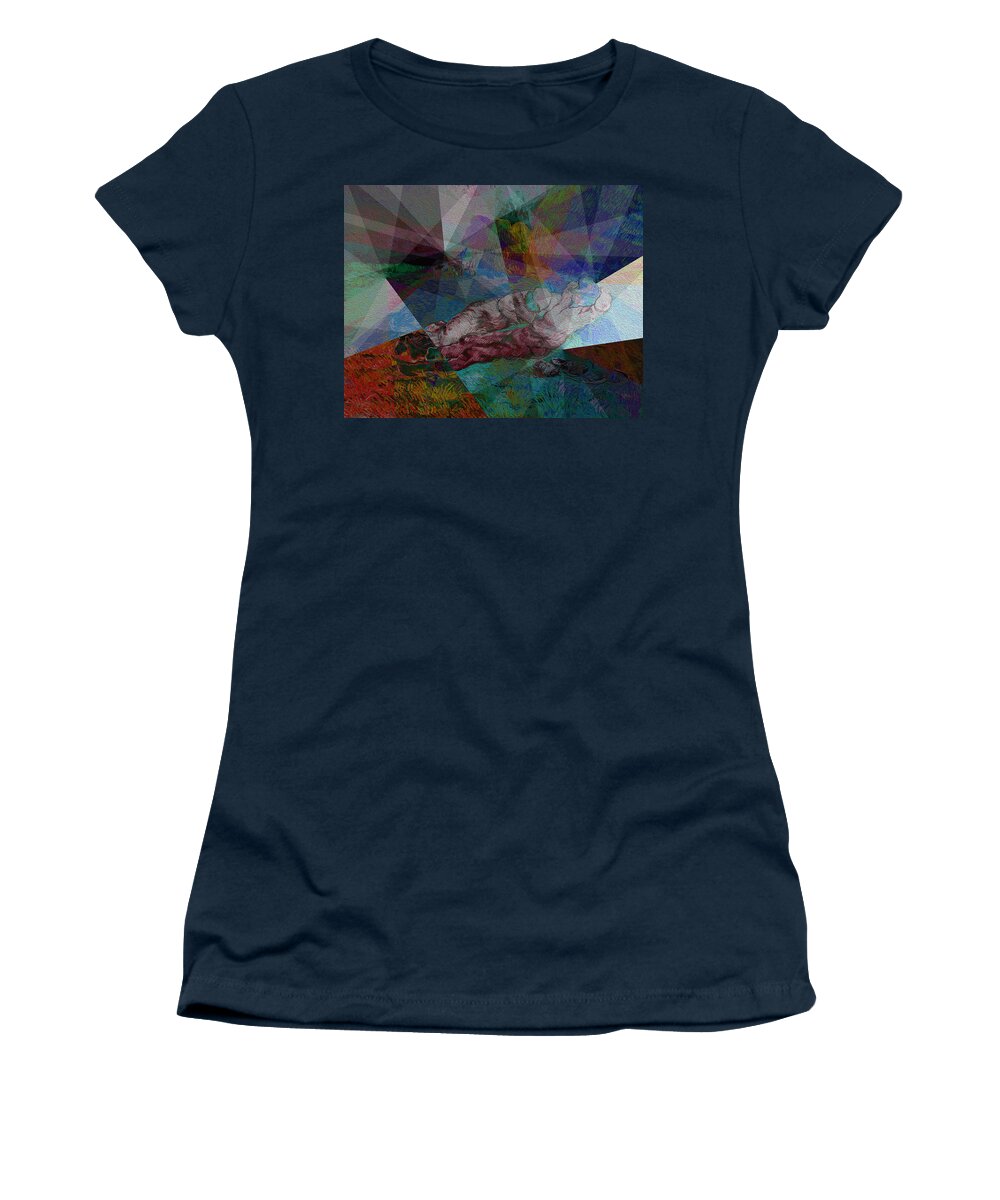 Abstract In The Living Room Women's T-Shirt featuring the painting Stained Glass I by David Bridburg