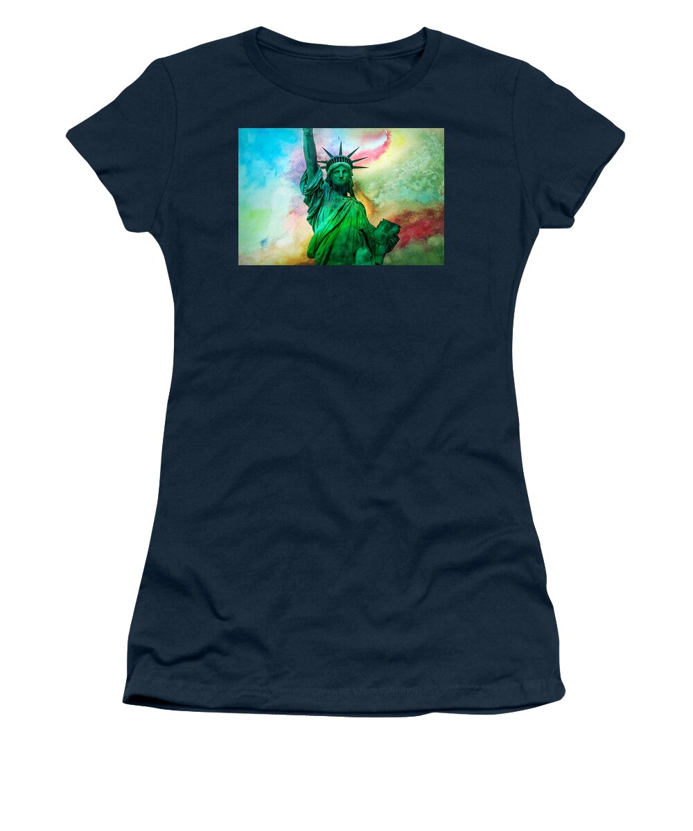 Statue Of Liberty Women's T-Shirt featuring the photograph Stand Up For Your Dreams by Az Jackson