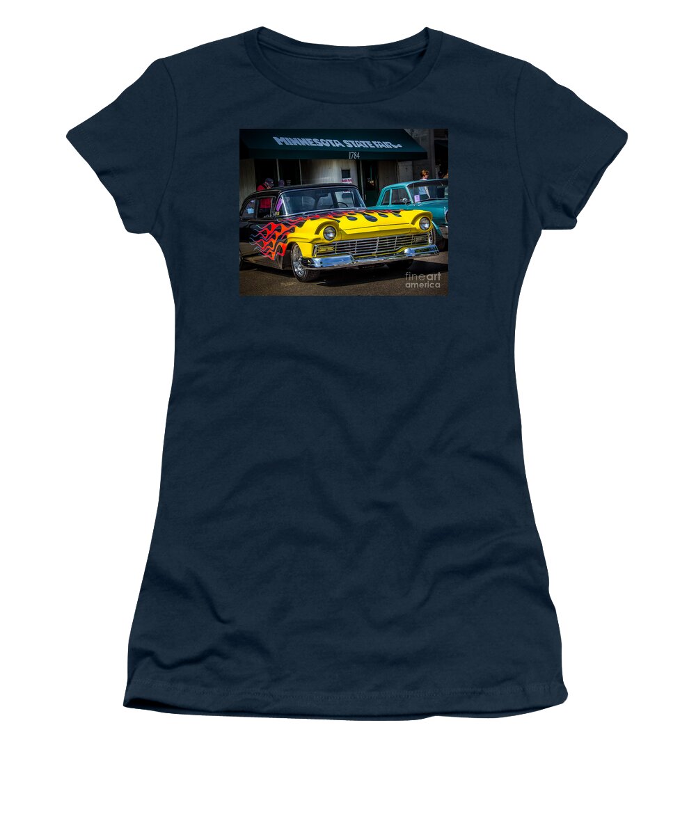 Car Women's T-Shirt featuring the photograph State Fair Flames by Perry Webster