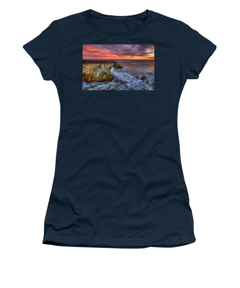 Shell Beach Women's T-Shirt featuring the photograph Stormy Seas by Beth Sargent