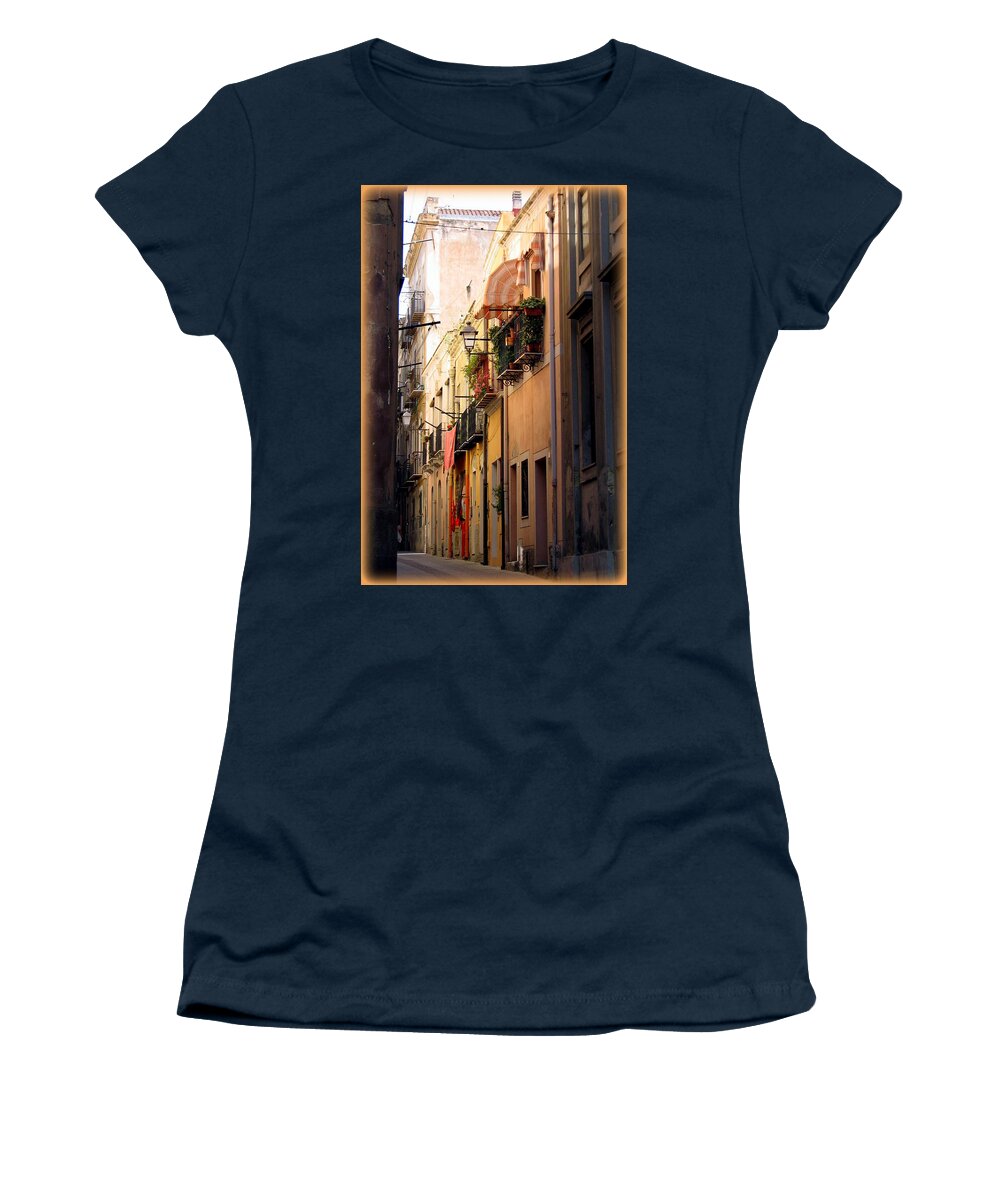Italy Women's T-Shirt featuring the photograph Street Scene in Italy by Carla Parris