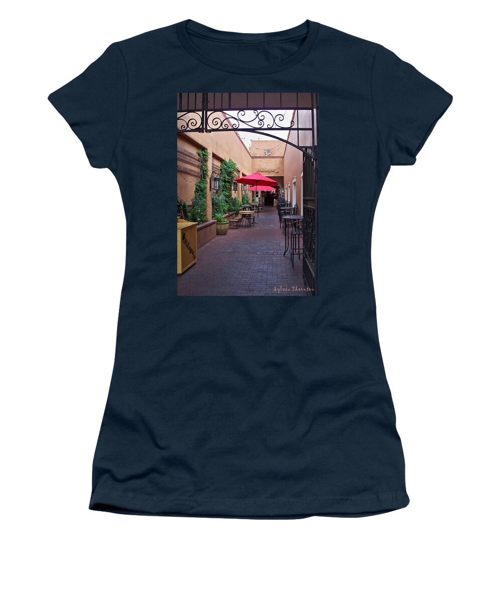 Santa Fe Women's T-Shirt featuring the photograph Streets of Santa Fe by Sylvia Thornton