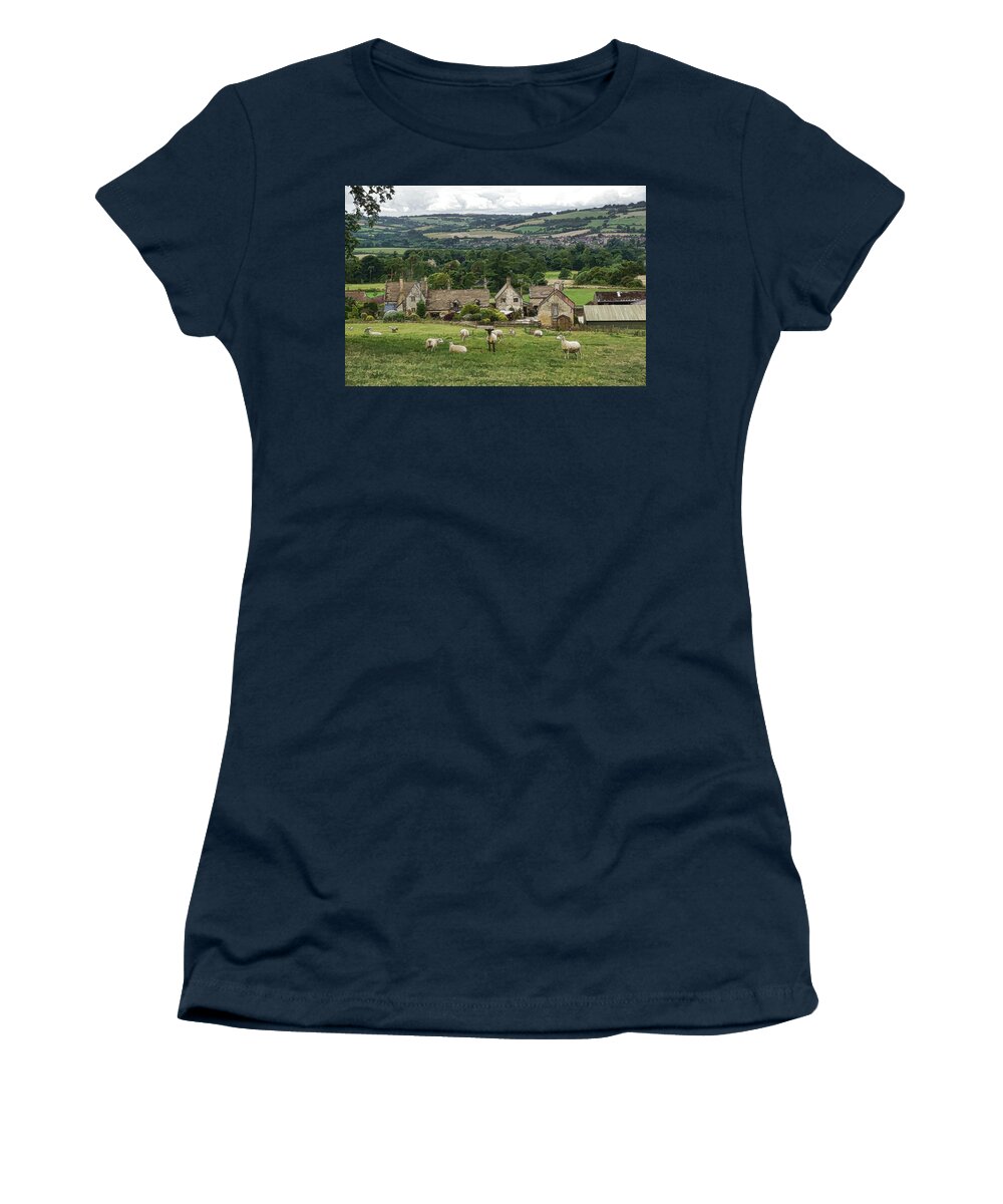 Farm Women's T-Shirt featuring the photograph Sudeley Hill Farm by Ron Harpham