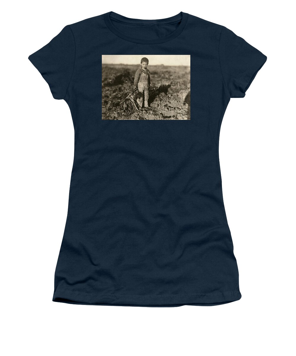 1915 Women's T-Shirt featuring the photograph Sugar Beet Worker, 1915 by Lewis Hine