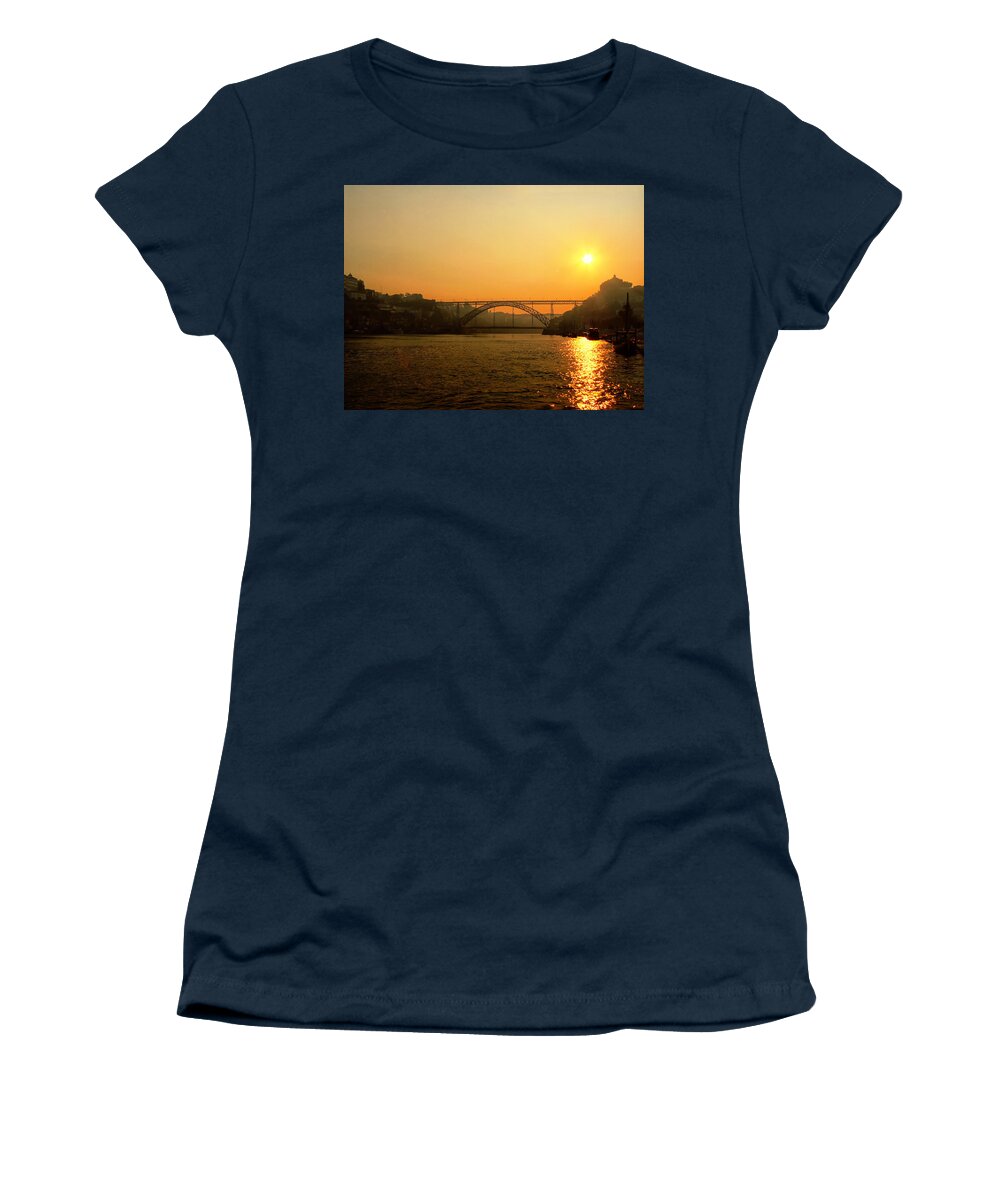 River Women's T-Shirt featuring the photograph Sunrise over the river by Paulo Goncalves