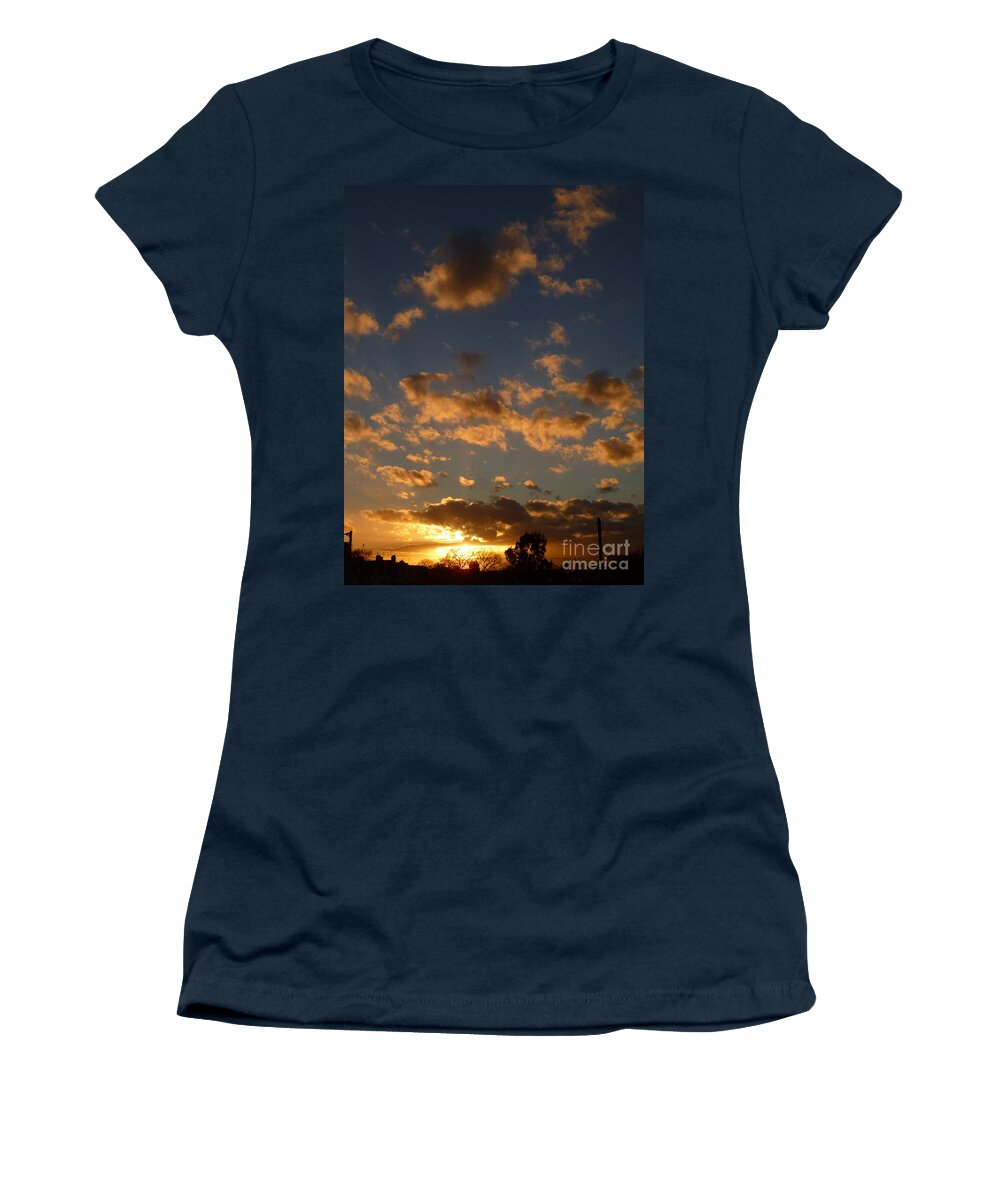 Sunset Women's T-Shirt featuring the photograph Sunset Clouds by Vicki Spindler