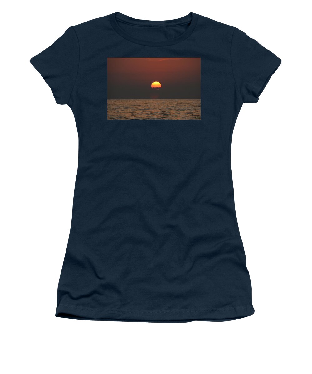 Sunset Women's T-Shirt featuring the photograph Sunset over Lake Erie by Valerie Collins
