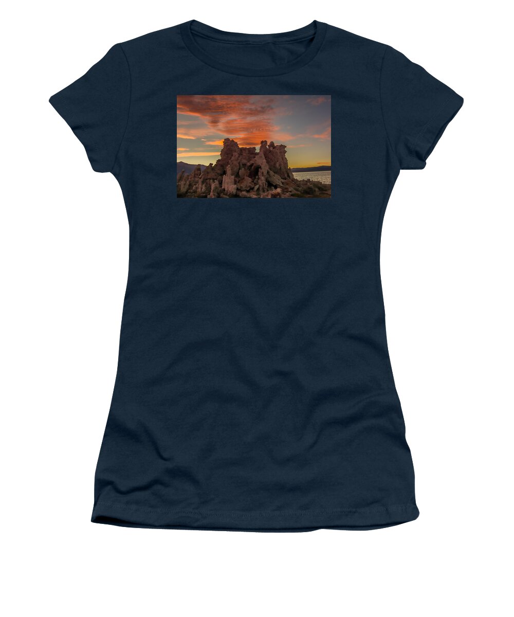 Sunset Women's T-Shirt featuring the photograph Sunset over Tufa Mono Lake by Randall Branham