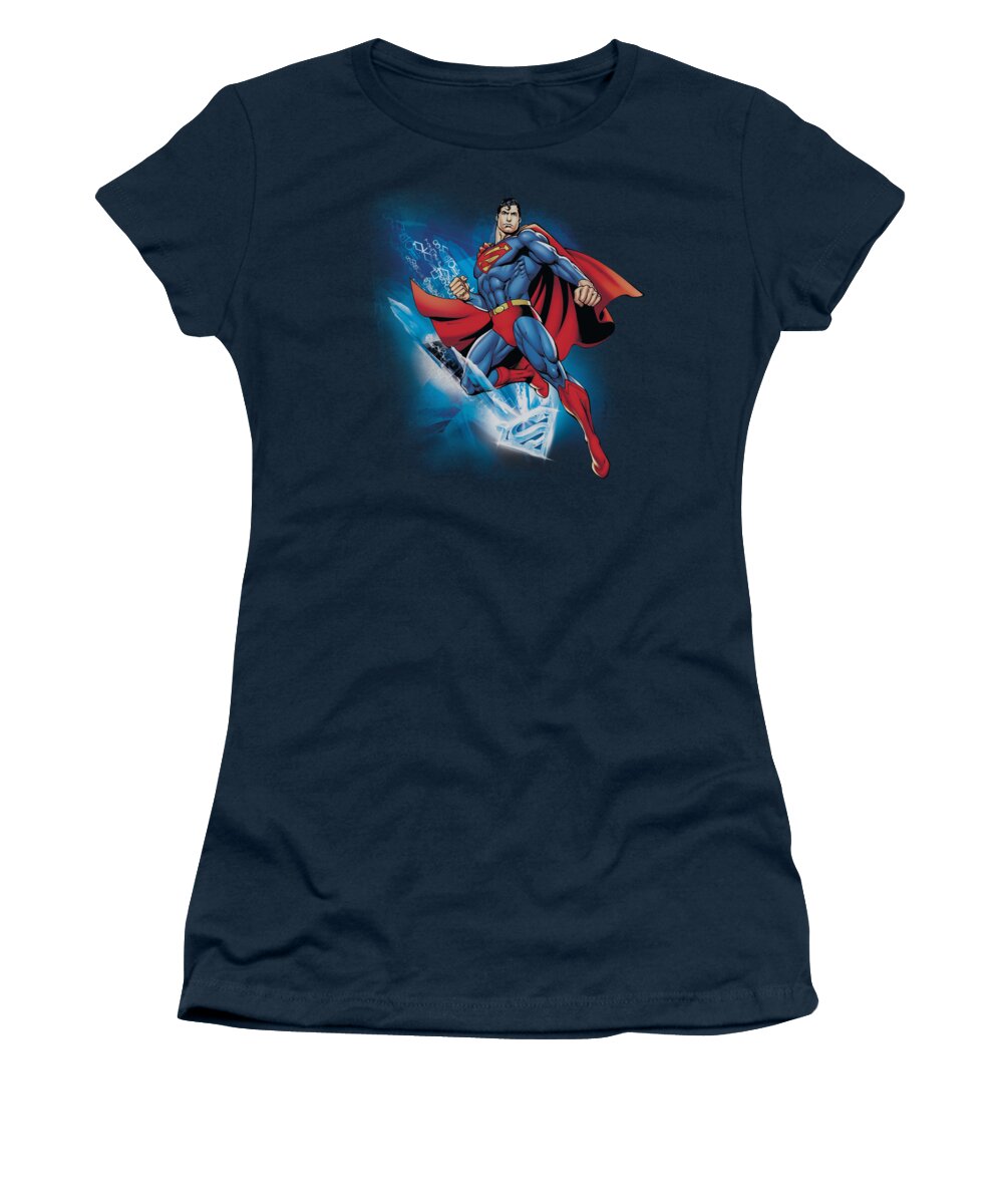 Superman Women's T-Shirt featuring the digital art Superman - Crystallize by Brand A