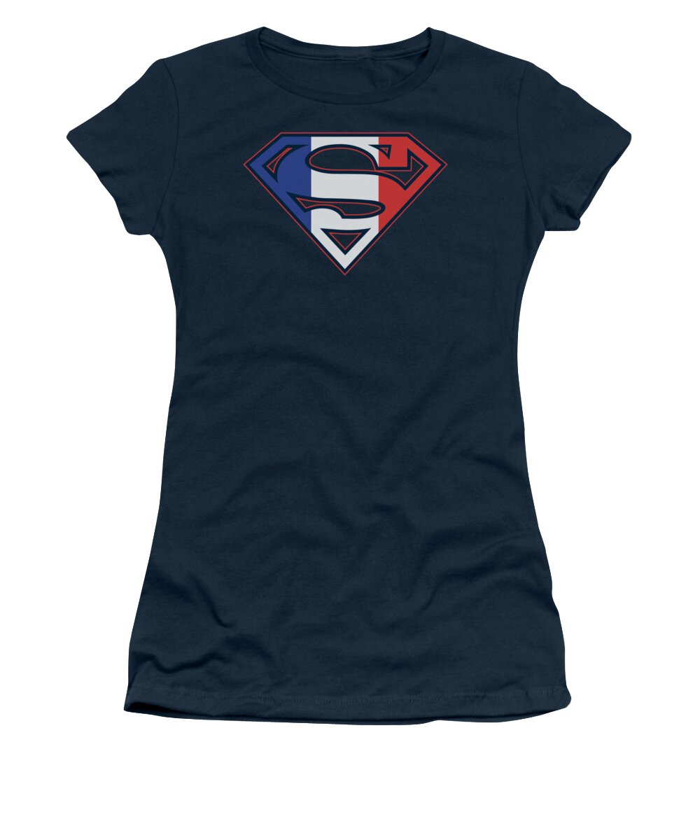 Superman Women's T-Shirt featuring the digital art Superman - French Shield by Brand A