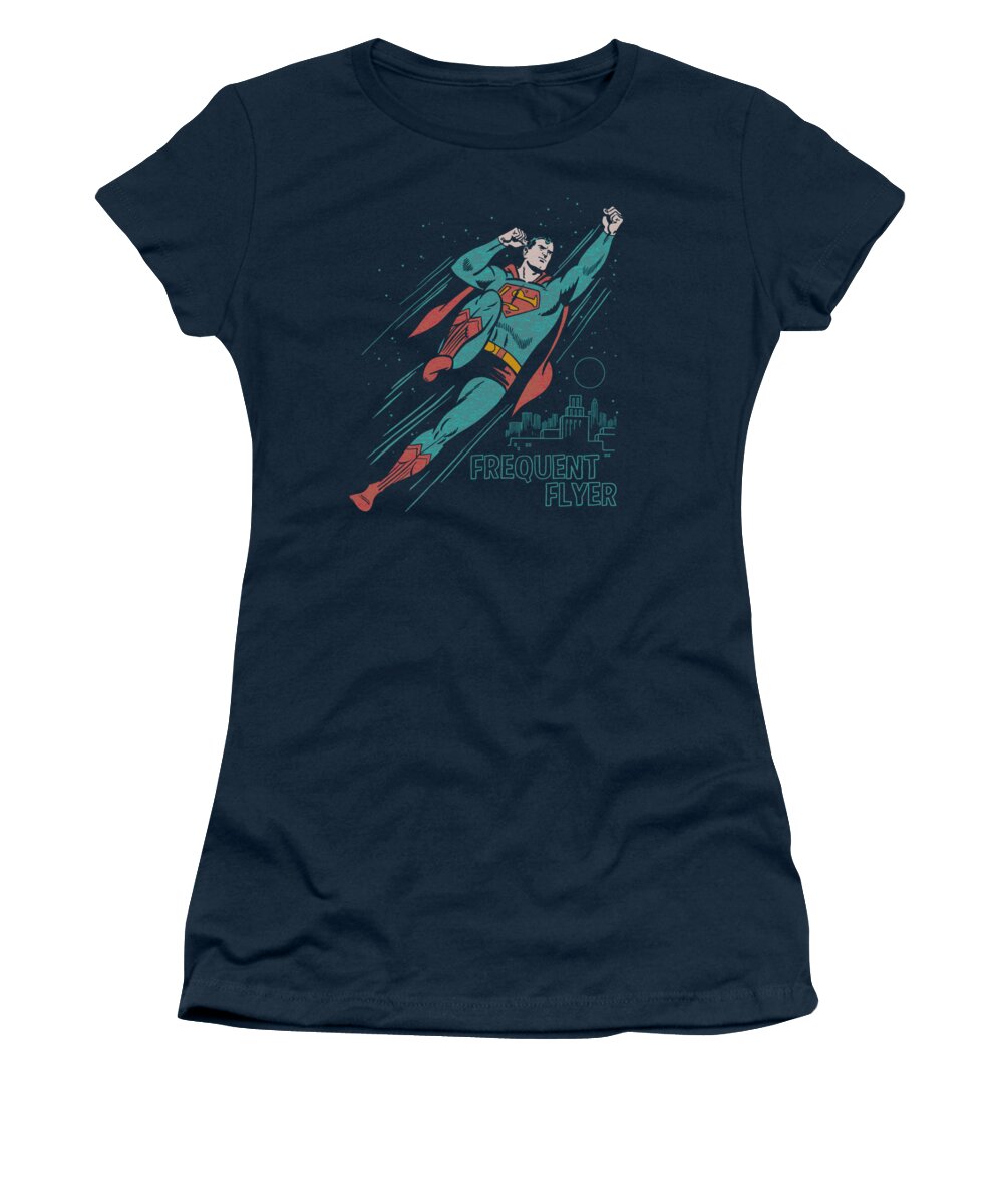 Superman Women's T-Shirt featuring the digital art Superman - Frequent Flyer by Brand A