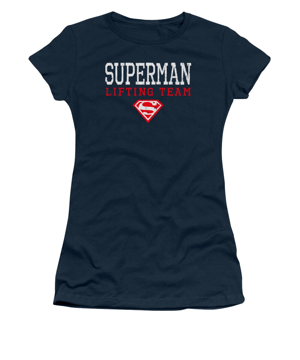  Women's T-Shirt featuring the digital art Superman - Lifting Team by Brand A