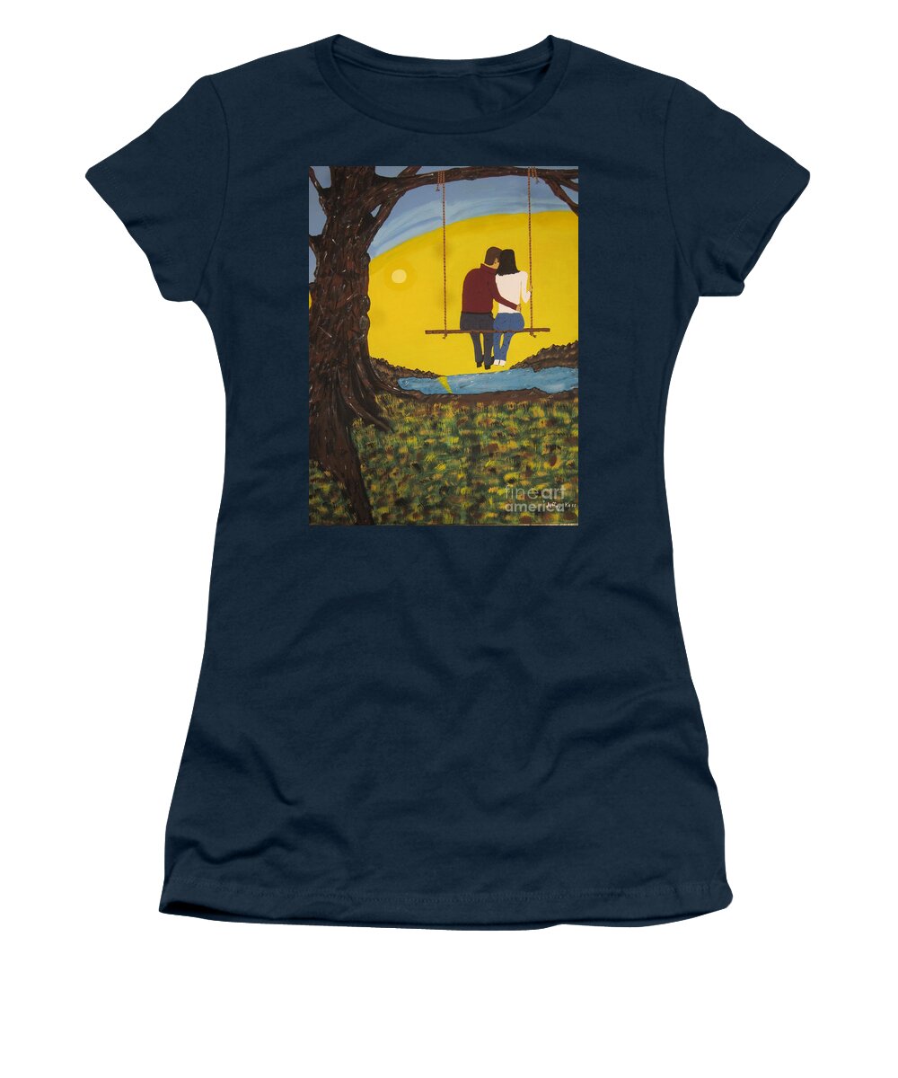 Sun Women's T-Shirt featuring the painting Sweet Whispers by Jeffrey Koss