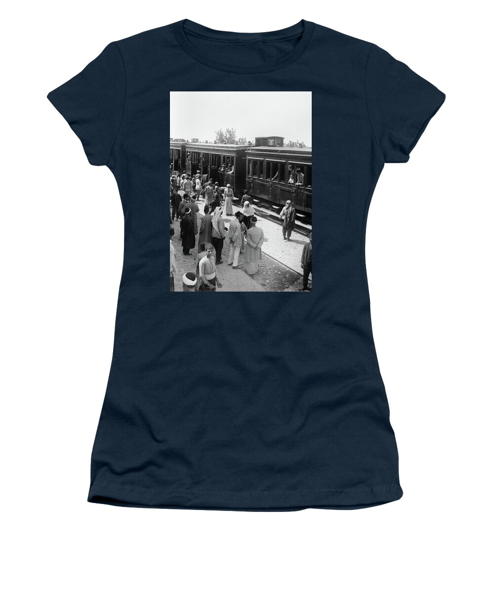 1910 Women's T-Shirt featuring the photograph Syria Train Station, C1910 by Granger