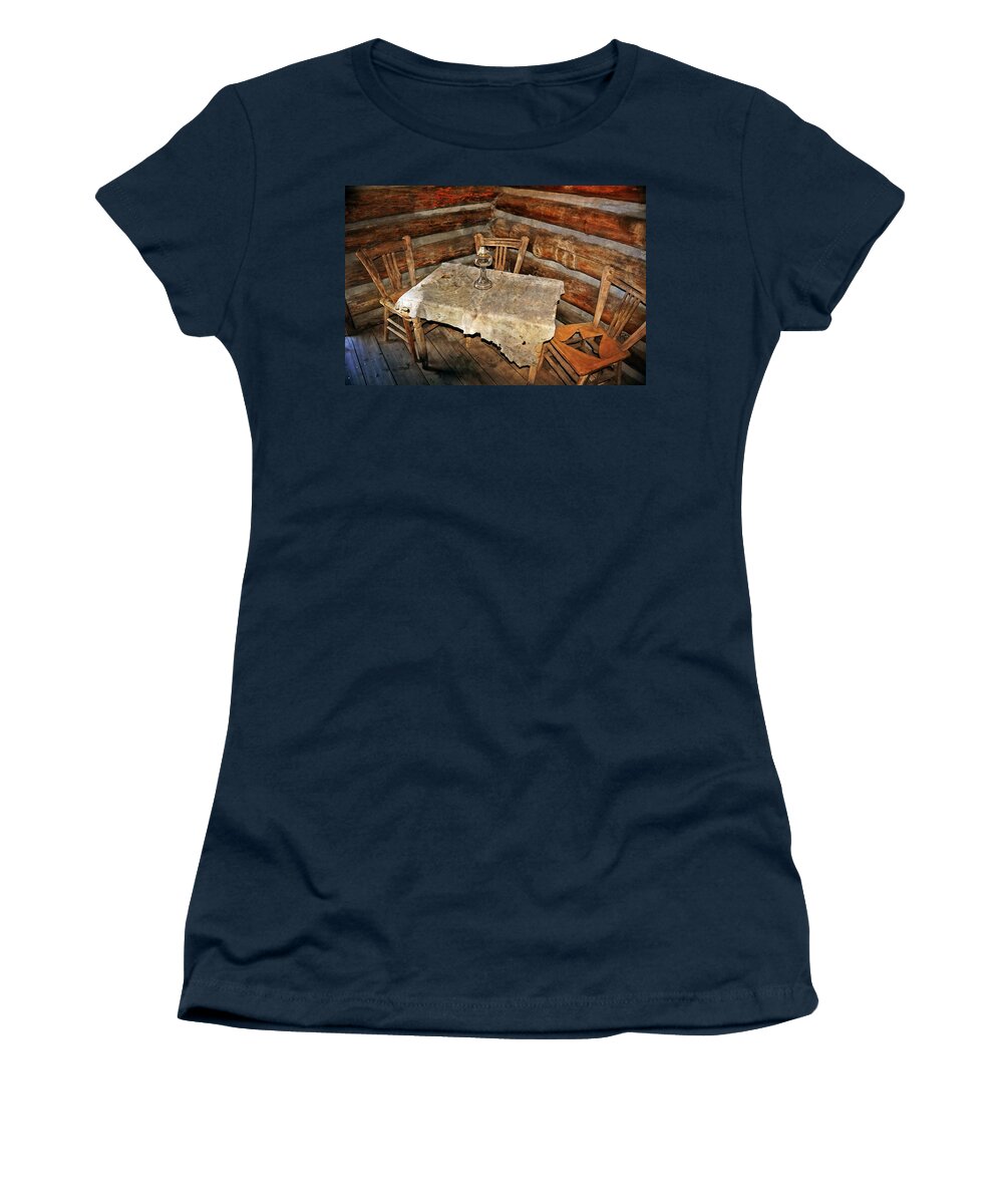 Rustic Women's T-Shirt featuring the photograph Table for Three by Marty Koch