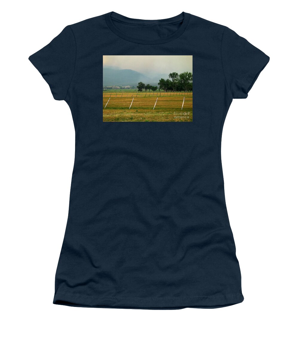 Taos Women's T-Shirt featuring the photograph Taos fields by Steven Ralser