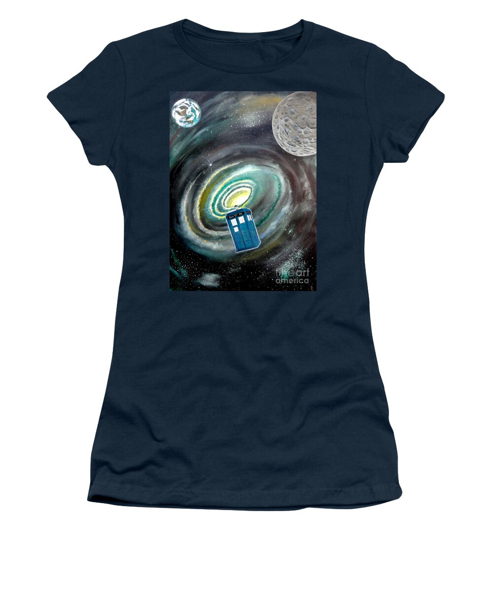 John Lyes Women's T-Shirt featuring the painting Tardis by John Lyes