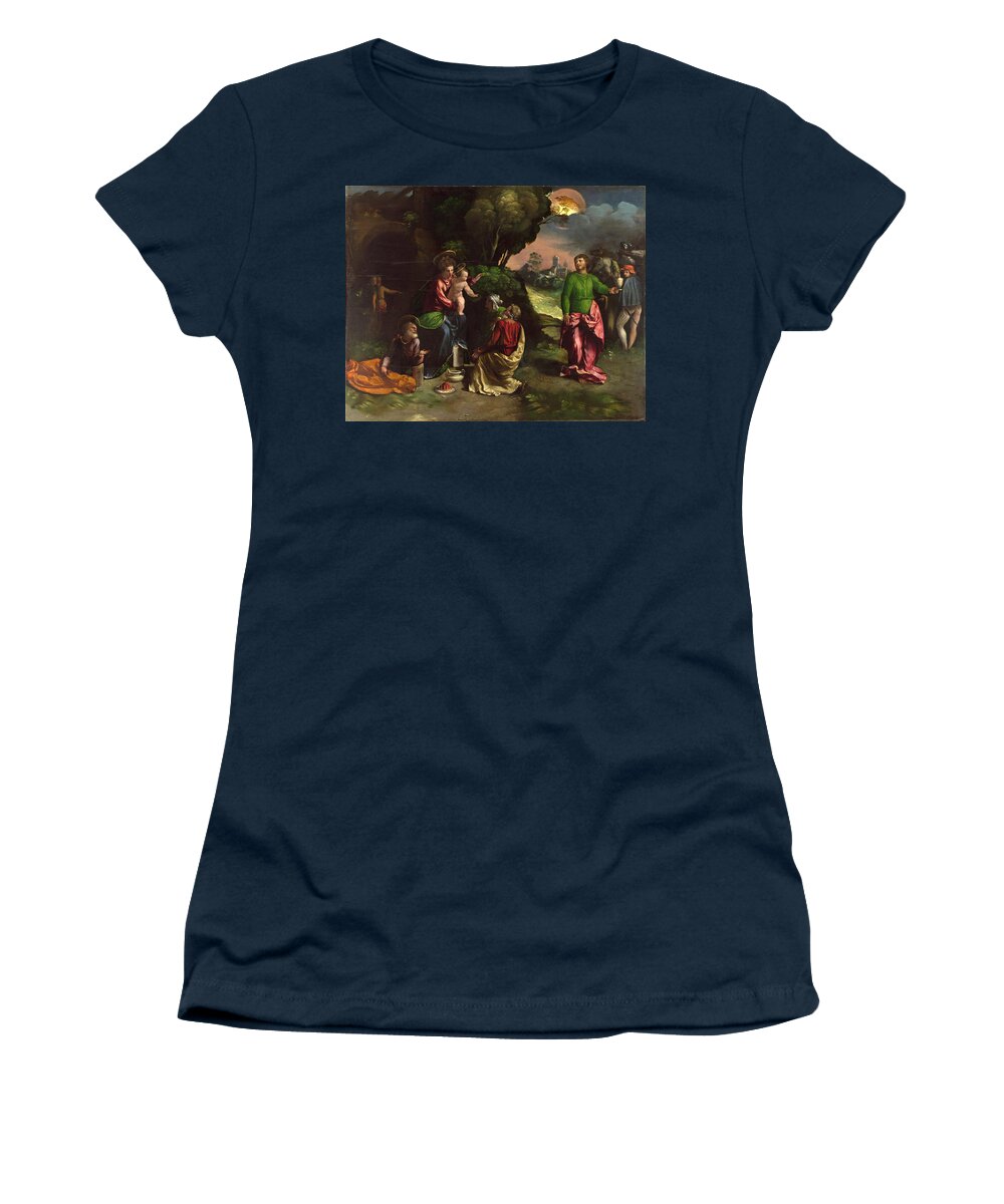 Dosso Dossi Women's T-Shirt featuring the painting The Adoration of the Kings by Dosso Dossi