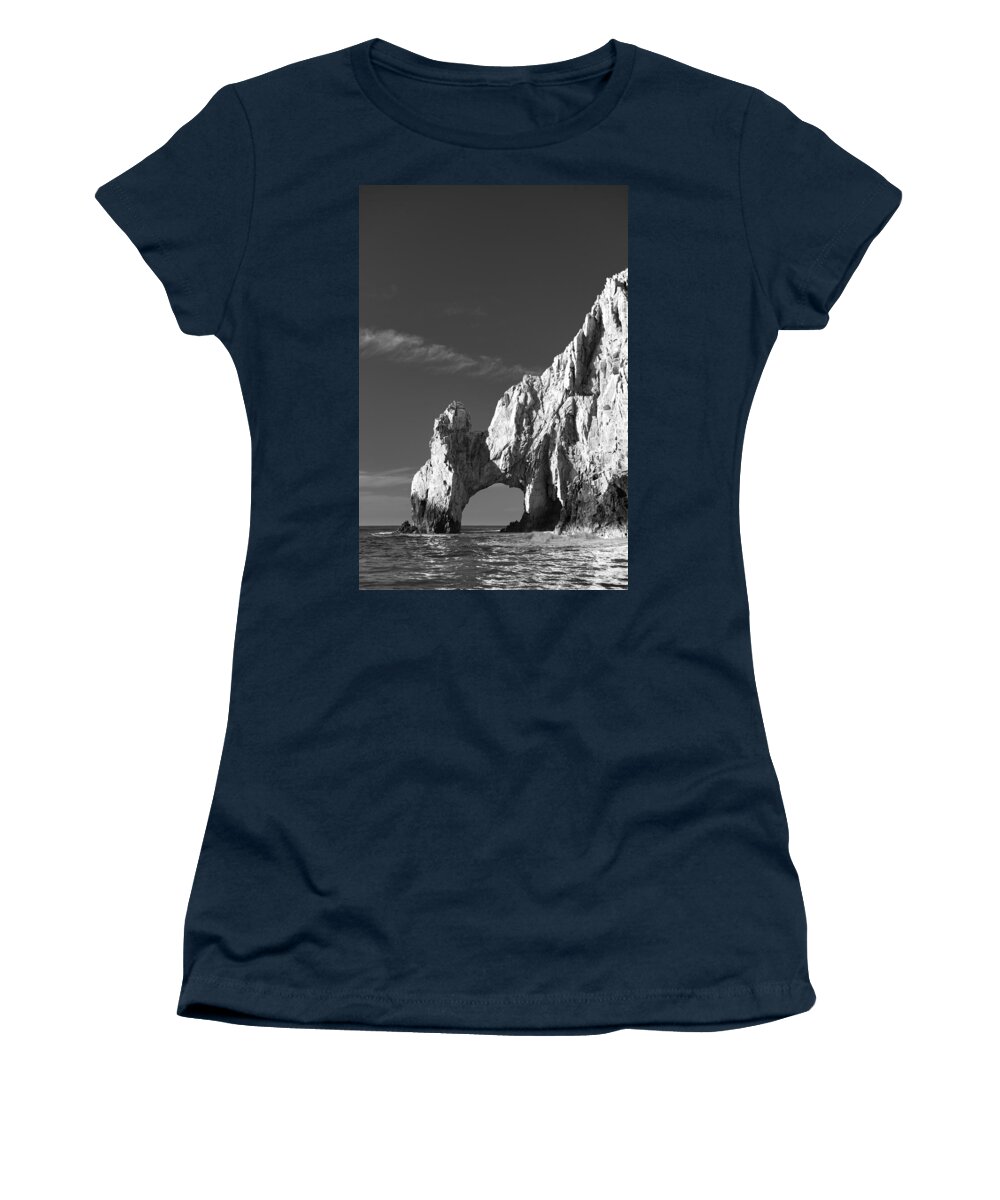 Los Cabos Women's T-Shirt featuring the photograph The Arch in Black and White by Sebastian Musial