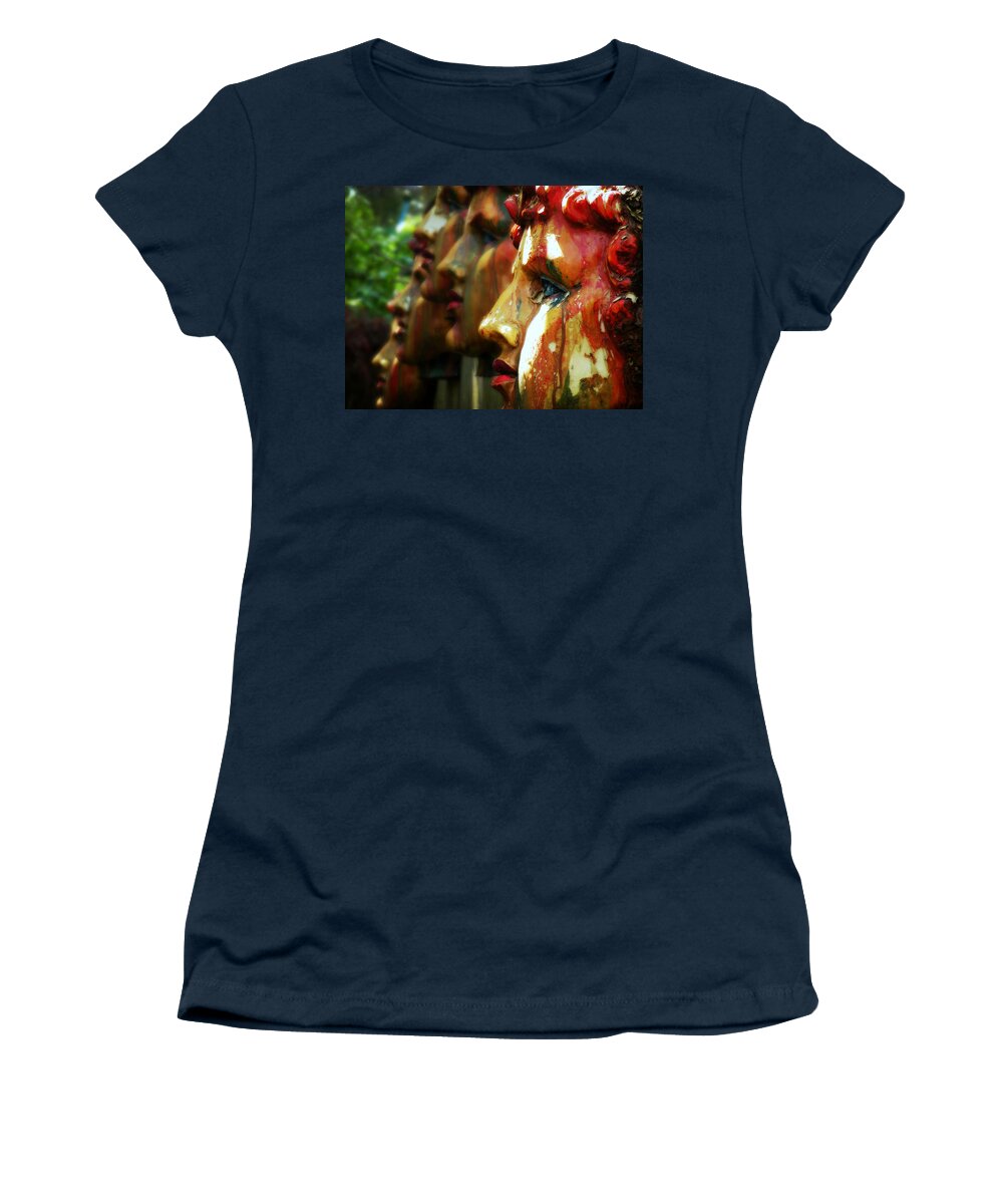 Faces Women's T-Shirt featuring the photograph The Artist's Garden by Micki Findlay